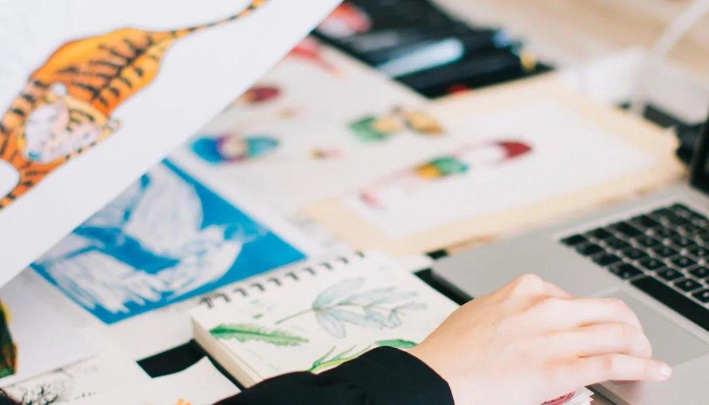 professional designer making designs